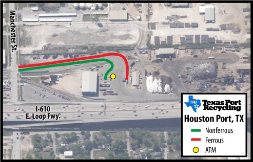 houston texas port recycling site map